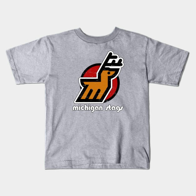 Defunct - Michigan Stags Hockey Kids T-Shirt by LocalZonly